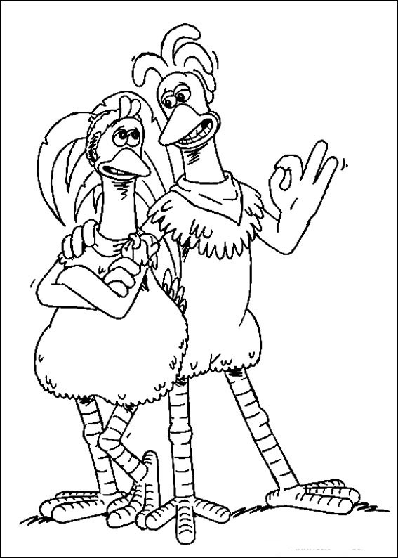 Plansa de colorat cu Chicken run 40 35